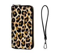ETLKJVBL Wrist Wallets for Women, Lightweight RFID Blocking Multi-Functional Secure Wrist Purse for Travel, Daily Use-7, Leopard Print Yellow, Art Deco