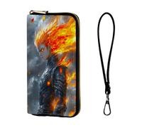 ETLKJVBL Wrist Wallets for Women, Lightweight RFID Blocking Multi-Functional Secure Wrist Purse for Travel, Daily Use-12, Anime The Fiery Warrior, Art Deco