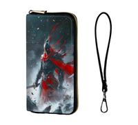 ETLKJVBL Wrist Wallets for Women, Lightweight RFID Blocking Multi-Functional Secure Wrist Purse for Travel, Daily Use-13, The Dark - Cloaked Warrior, Art Deco