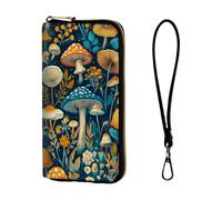 ETLKJVBL Wrist Wallets for Women, Lightweight RFID Blocking Multi-Functional Secure Wrist Purse for Travel, Daily Use-15, Mushroom Forest Tapestry, Art Deco