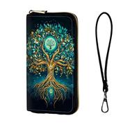 ETLKJVBL Wrist Wallets for Women, Lightweight RFID Blocking Multi-Functional Secure Wrist Purse for Travel, Daily Use-16, The Cosmic Tree of Life, Art Deco