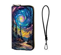 ETLKJVBL Wrist Wallets for Women, Lightweight RFID Blocking Multi-Functional Secure Wrist Purse for Travel, Daily Use-9, Starry Colorful Aurora