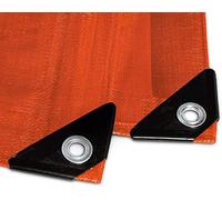 etm Fabric Tarpaulin for Outdoor, Garden, Trailer and Much More, Tarp with Metal Eyelets, Weatherproof Protective Weatherproof Tarpaulin, UV Resistant (Orange, 1.5 x 6 m - 80 g/m²)