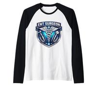 ETN Surgeon Caduceus Otorhinolaryngology Otolaryngology MD Raglan Baseball Tee