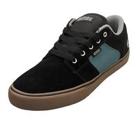 Etnies Barge LS - Classic Skate Look, Slim Vulcanized Silhoutte, Hefty Armored Collar, Reinforced Vulc - Black/Teal - 8,5