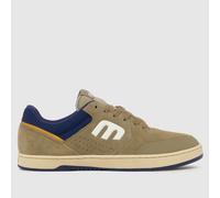 Etnies Men's Marana Trainers in Khaki & Navy Blue, Logo Detail, Suede, Size: 10 UK 10