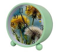 etoenbrc 10.9" Alarm Clock for Kids,Small Battery Operated Clock, Slient Plastic Table Clock for Living Room Decor,Bedroom,Office, Watercolor Dandelion