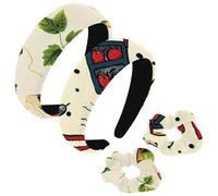 etoenbrc 2 Pack Polyester Wide Headbands and Scrunchie for Women, Cartoon Barbecue Printing Headbands Hair Band Fashion Non-Slip Hair Hoop for Girls Women Hair Accessories