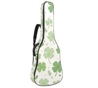 etoenbrc 43 Inch Acoustic Guitar Soft Case with Cushion Padding, St. Patrick's Day Clover Oxford Cloth Waterproof Bass Guitar Bag Gig Backpack for Classical Guitars, One Size, Modern