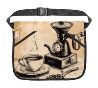 etoenbrc Canvas Waist Apron with Pockets, Coffee Roast Kitchen Apron for Men Women, Oil & Waterproof Restaurant and Crafting Waiter Half Chef Apron, Multicolor, One size
