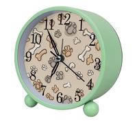 etoenbrc Claw Prints and Bones Alarm Clock,Small Battery Operated Clock, Slient Plastic Table Clock for Living Room Bedroom and Office Decor