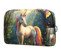 etoenbrc Colorful Growing Unicorn Makeup Bag Travel Bag Reusable Makeup Pouch Cosmetic Bag Large Toiletry Bag for Teen Girls Women 7.3x3x5.1in, Multicolor 8, One Size
