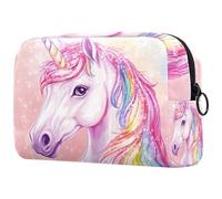 etoenbrc Colorful Growing Unicorn Makeup Bag Travel Bag Reusable Makeup Pouch Cosmetic Bag Large Toiletry Bag for Teen Girls Women 7.3x3x5.1in, Multicolor 1, One Size
