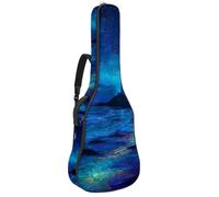 etoenbrc Fantasy Seaside Lighthouse Acoustic Guitar Soft Case with Cushion Padding, Oxford Cloth Waterproof Bass Guitar Bag Gig Backpack with Velcro to Secure the Guitar, Suitable for Travel
