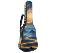 etoenbrc Fantasy Vortex Sky and Mountain Acoustic Guitar Soft Case with Cushion Padding, Oxford Cloth Waterproof Bass Guitar Bag Gig Backpack with Velcro to Secure the Guitar, Suitable for Travel
