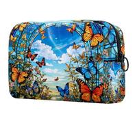 etoenbrc Happy Halloween Castle Makeup Bag Travel Bag Reusable Makeup Pouch Cosmetic Bag Large Toiletry Bag for Teen Girls Women 7.3x3x5.1in, Multicolor 3, One Size