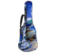 etoenbrc Peacock at Moonlit Night Pattern Acoustic Guitar Soft Case with Cushion Padding, 43 Inch Oxford Cloth Waterproof Bass Guitar Bag Gig Backpack, One Size, Suitable for Travel