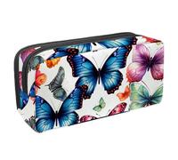 etoenbrc Pencil Case, Color Gorgeous Butterflies Pencil Pouch with Zipper, Waterproof Pen Bag Office Supplies Stationery Organizer for Teens Girls Adults Student