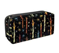 etoenbrc Pencil Case, Colorful Magic Stick Pencil Pouch with Zipper, Waterproof Pen Bag Office Supplies Stationery Organizer for Teens Girls Adults Student