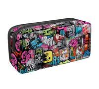 etoenbrc Pencil Case, Doodle Pencil Pouch with Zipper, Waterproof Pen Bag Office Supplies Stationery Organizer for Teens Girls Adults Student