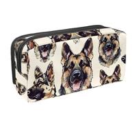 etoenbrc Pencil Case, German Shepherd Painting Pencil Pouch with Zipper, Waterproof Pen Bag Office Supplies Stationery Organizer for Teens Girls Adults Student