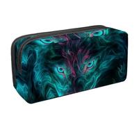 etoenbrc Pencil Case, Growing Green Wolf Pencil Pouch with Zipper, Waterproof Pen Bag Office Supplies Stationery Organizer for Teens Girls Adults Student