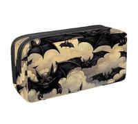 etoenbrc Pencil Case, Halloween Bat Cloud Pattern Pencil Pouch with Zipper, Waterproof Pen Bag Office Supplies Stationery Organizer for Teens Girls Adults Student