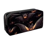 etoenbrc Pencil Case, Halloween Bat Pattern Pencil Pouch with Zipper, Waterproof Pen Bag Office Supplies Stationery Organizer for Teens Girls Adults Student