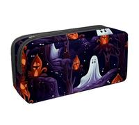 etoenbrc Pencil Case, Halloween Ghosts G Pencil Pouch with Zipper, Waterproof Pen Bag Office Supplies Stationery Organizer for Teens Girls Adults Student