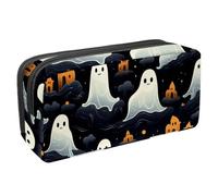 etoenbrc Pencil Case, Halloween Ghosts J Pencil Pouch with Zipper, Waterproof Pen Bag Office Supplies Stationery Organizer for Teens Girls Adults Student
