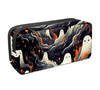 etoenbrc Pencil Case, Halloween Ghosts L Pencil Pouch with Zipper, Waterproof Pen Bag Office Supplies Stationery Organizer for Teens Girls Adults Student