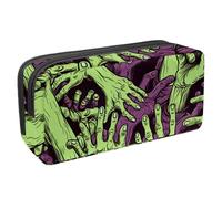 etoenbrc Pencil Case, Halloween Zombie Hands F Pencil Pouch with Zipper, Waterproof Pen Bag Office Supplies Stationery Organizer for Teens Girls Adults Student