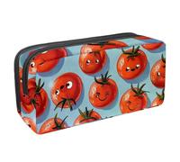etoenbrc Pencil Case, Happy Tomato Print Pencil Pouch with Zipper, Waterproof Pen Bag Office Supplies Stationery Organizer for Teens Girls Adults Student