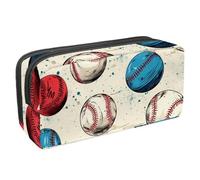 etoenbrc Pencil Case, Link Baseball Pattern Pencil Pouch with Zipper, Waterproof Pen Bag Office Supplies Stationery Organizer for Teens Girls Adults Student