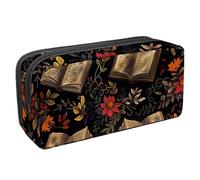etoenbrc Pencil Case, Magic Book Pattern Pencil Pouch with Zipper, Waterproof Pen Bag Office Supplies Stationery Organizer for Teens Girls Adults Student
