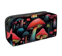 etoenbrc Pencil Case, Magic Mushrooms Pencil Pouch with Zipper, Waterproof Pen Bag Office Supplies Stationery Organizer for Teens Girls Adults Student