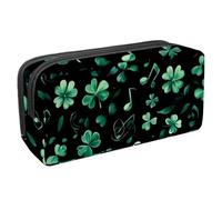 etoenbrc Pencil Case, Note Clover Pattern Pencil Pouch with Zipper, Waterproof Pen Bag Office Supplies Stationery Organizer for Teens Girls Adults Student