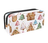 etoenbrc Pencil Case, Snow Cookie House Print Pencil Pouch with Zipper, Waterproof Pen Bag Office Supplies Stationery Organizer for Teens Girls Adults Student