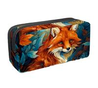 etoenbrc Pencil Case, Spring Fox Q Pencil Pouch with Zipper, Waterproof Pen Bag Office Supplies Stationery Organizer for Teens Girls Adults Student