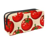 etoenbrc Pencil Case, Tomato Pattern Pencil Pouch with Zipper, Waterproof Pen Bag Office Supplies Stationery Organizer for Teens Girls Adults Student