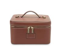 ETOILE - Vanity Case - Stylish Travel Makeup Bag Organizer with Dividers, Ginger Brown, Zippered Vanity Case With Convenient Carry Handle