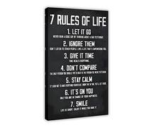ETOMEY 7 Rules of Life Motivational Aesthetics Canvas Poster Wall Art Decor Print Picture Paintings for Living Room Bedroom Decoration Frame-style 12x18inch(30x45cm)