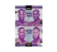 ETOMEY Boxing-UFC 286 Leon Edwards Vs. Kamaru Usman 3 2023 Fight Poster Canvas Poster Wall Art Decor Print Picture Paintings for Living Room Bedroom Decoration Unframe-style 12x18inch(30x45cm)