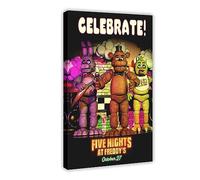 ETOMEY Five Nights at Freddy's Movie Poster Canvas Poster Wall Art Decor Print Picture Paintings for Living Room Bedroom Decoration Frame-style 12x18inch(30x45cm)