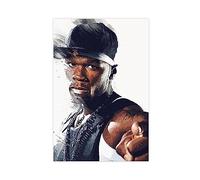 ETOMEY Hiphop Rapper 50 Cent Curtis James Jackson III 11 Canvas Poster Wall Art Decor Print Picture Paintings for Living Room Bedroom Decoration Unframe-style 16x24inch(40x60cm)