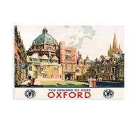 ETOMEY OXFORD B Vintage Railway Poster Canvas Poster Wall Art Decor Print Picture Paintings for Living Room Bedroom Decoration Unframe-style 08x12inch(20x30cm)