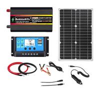 ETomey Solar Panel Kit,Complete Solar Panel Kit, 10000W Pure Sine Wave Inverter, 18W Waterproof Monocrystalline Solar Panel with 30A Solar Charge Controller, Dual Digital LCD Smart Display