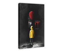 ETOMEY Stephen King's IT You'll Float Too Movie Cover Canvas Poster Bedroom Decor Sports Landscape Office Room Decor Gift Frame-style 16x24inch(40x60cm)