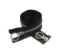 ETomey Zip Puller,Metal Zippers ,1pcs 60-100 cm 5# / 8# Resin Zipper Double O Ring Slider Open-end Zipper for Jacket Clothing DIY Sewing Repair Accessories (Color : Black Gold, Size : 5#100cm)