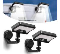 Etomvoop 2pcs Magnetic Solar Awning Lights, Motion Sensor Exterior Door Lamp, 270° Wide Angle Lighting Waterproof Porch Light for T4 T5 Caravan Motorhome Boat Outdoor Camping Accessories